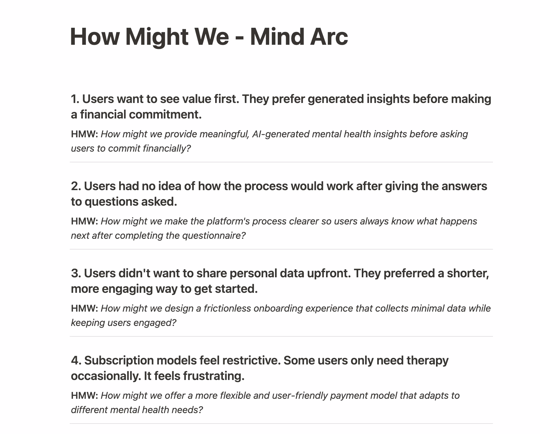 Mind Arc thematic research analysis