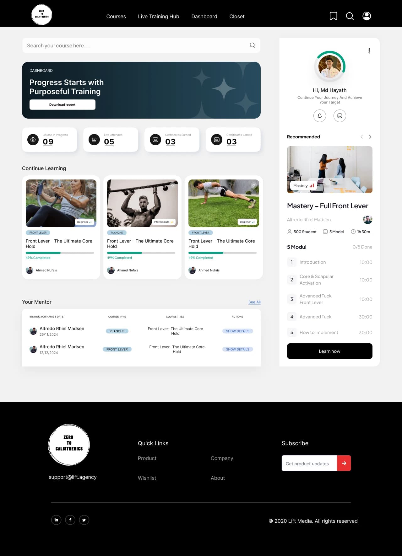 Zero to Calisthenics usability testing report