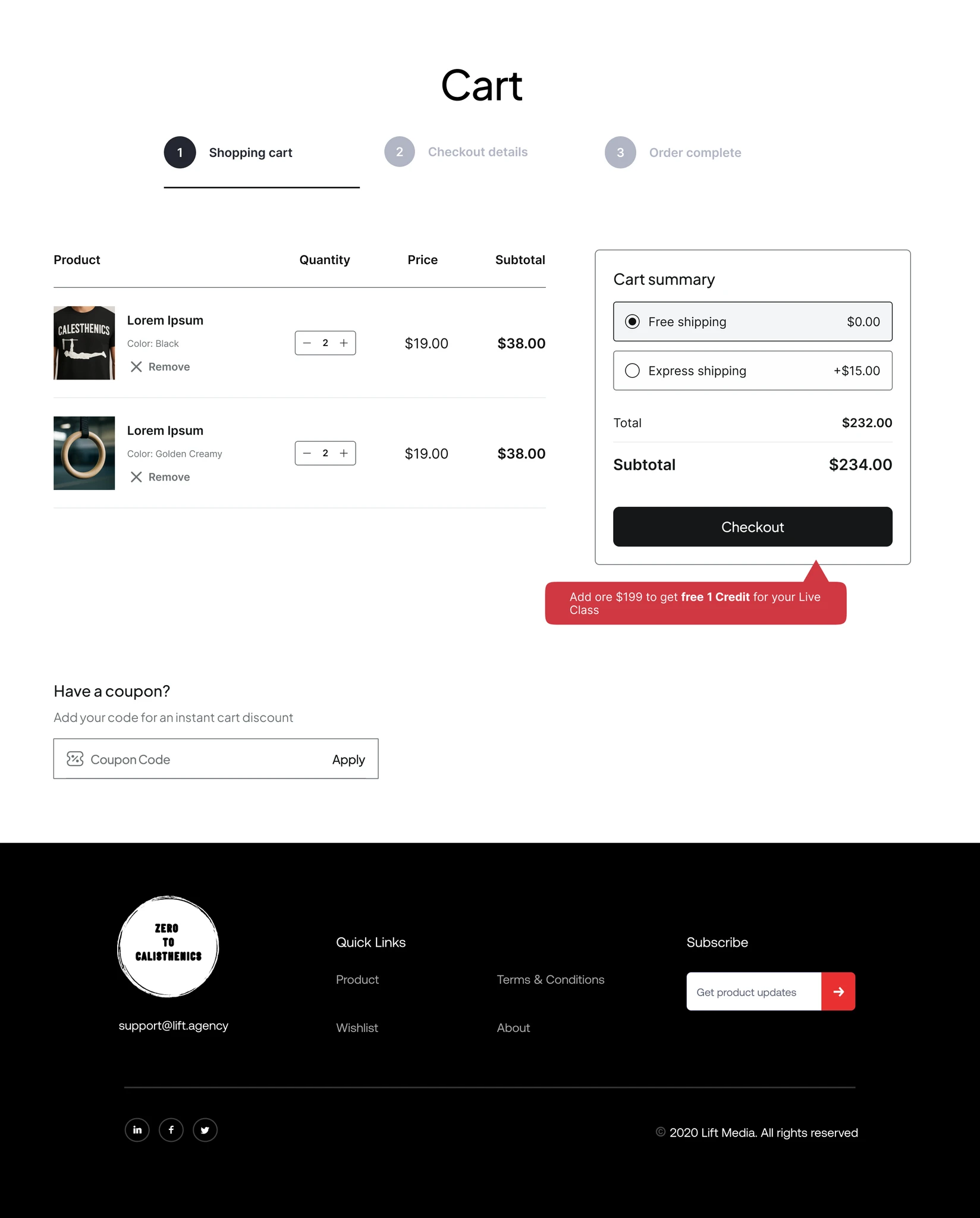 Calisthenics accessories storefront